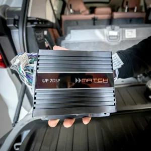 A new BMW sound system in all models from 2020 up, whether it is the basic version or the S0676 HiFi, it is no longer upgradeable with the conventional Plug ‘n Play solution MATCH UP 7BMW. That is because the new models are made a certain way which is commonly called as the RAM setup, (Radio-Amplifier Module). It means the OEM Amplifier is no longer removable as the head unit will not function without it.  New Setup:  MATCH UP 7DSP – PnP DSP amplifier STEG BM45C – Direct fit speakers in the front STEG BM8 –