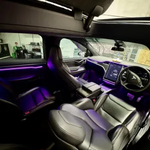 Tesla Model X Upgrade: Ambient Lighting & BlackVue Dashcam Installation