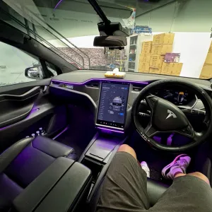 Tesla Model X Upgrade: Ambient Lighting & BlackVue Dashcam Installation