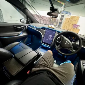 Tesla Model X Upgrade: Ambient Lighting & BlackVue Dashcam Installation